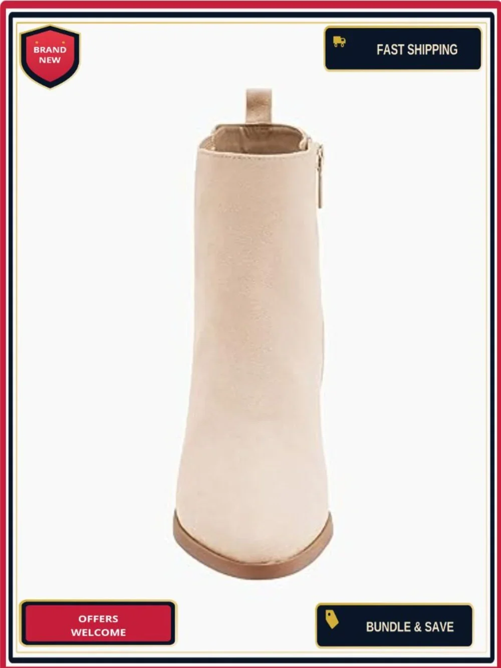 Women's Pointed Toe Ankle Boots Chunky Block Heel Side Zipper Chelsea Booties
